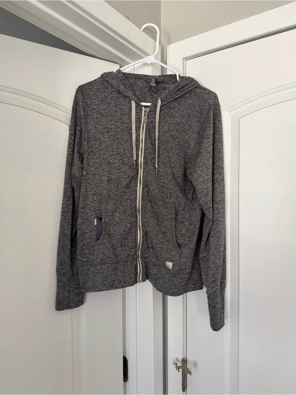 Vuori Heathered Dark Gray Zip Hoodie Jacket